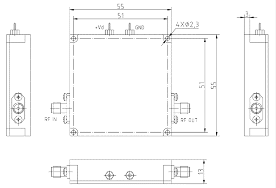 Customized 0.01~18GHz Gain 80dB Low Noise Wideband Amplifier for Signal Reception and Processing in Electronic Warfare 1