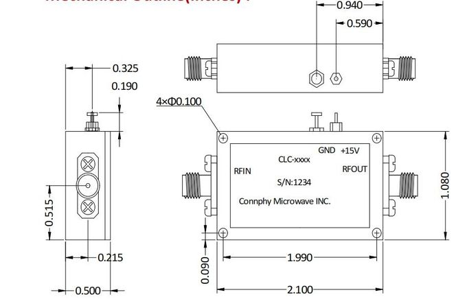 30 To 3000 mhz S Band Power Amplifier P1dB 30 dBm Broadband High Power Amplifier 0